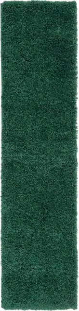 The Rug House Super Soft Dark Shaggy Living Area Rug in Green, W: 240 cm, D: 60 cm