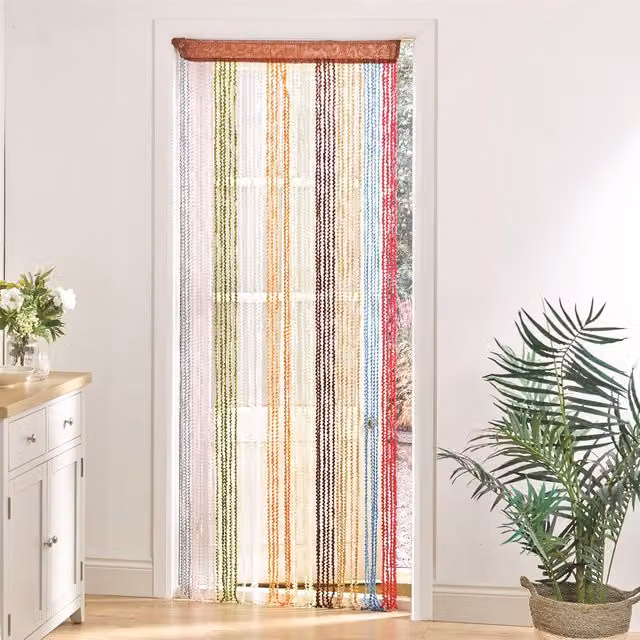 mysmartbuy Multicolour Striped String Door Curtain Fly Screen, W: 90.2 cm, H: 200 cm – 1