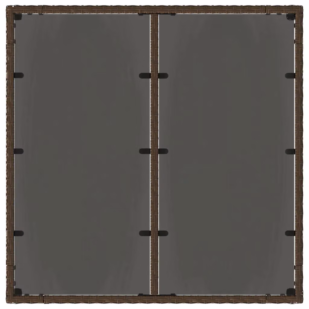 Berkfield Home Brown Poly Rattan Garden Table with Glass Top, W/D/H: 90 x 90 x 75 cm – 4