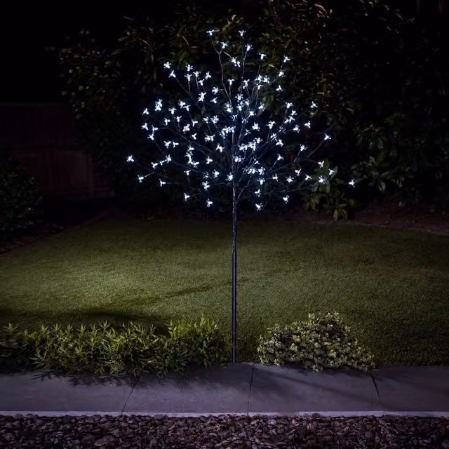 Spot On Dealz 1.8m Cherry Blossom Tree with 352 White LED Lights for Indoor and Outdoor Christmas Decoration