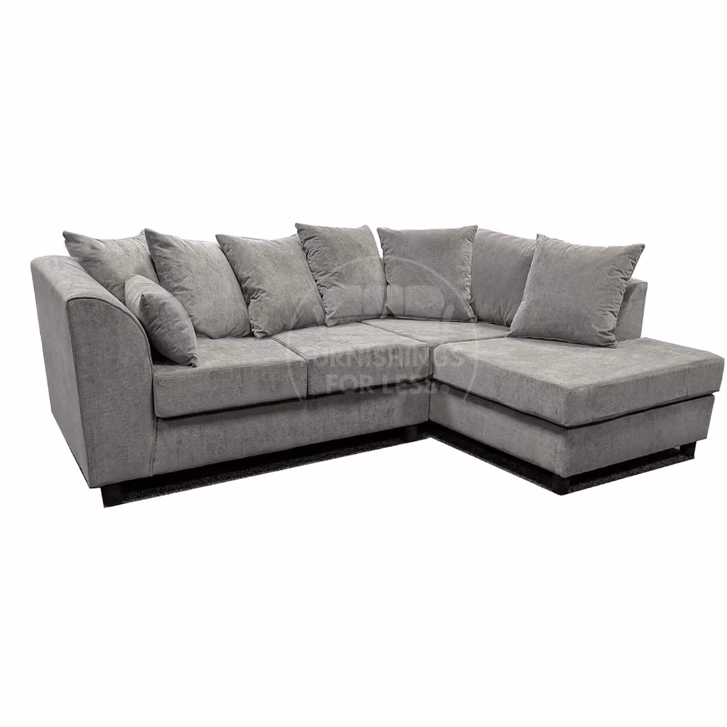 Furnishings For Less UK Casper Chenille 3 to 4 Seater L Shaped Corner Sofa, Right Hand Facing, Grey – 2