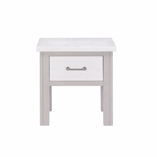 Baumhaus Greystone Industrial Lamp Table with Drawer in Grey – 1