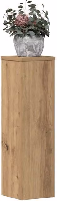 Berkfield Home Set of 2 Artisan Oak Plant Stands in Brown, W/D/H: 17 x 17 x 60 cm – 1