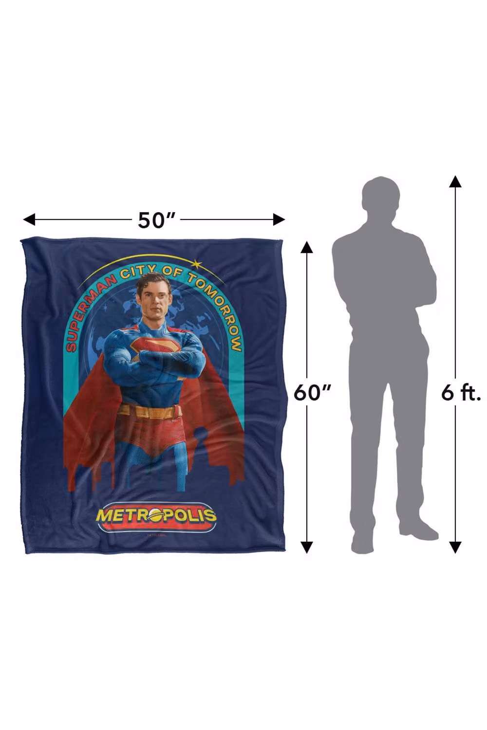 Warner Bros. Superman 2025 City Of Tomorrow Super Soft Fleece Throw Blanket, Multicolour, W/D/H: 91 x 147 cm – 8