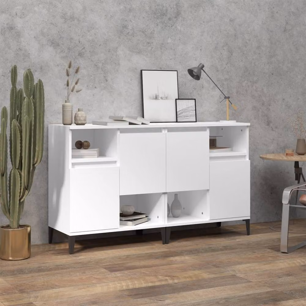Berkfield Home Set of 2 White Matt Wall Mounted Sideboards, W/D/H: 60 x 35 x 70 cm – 2