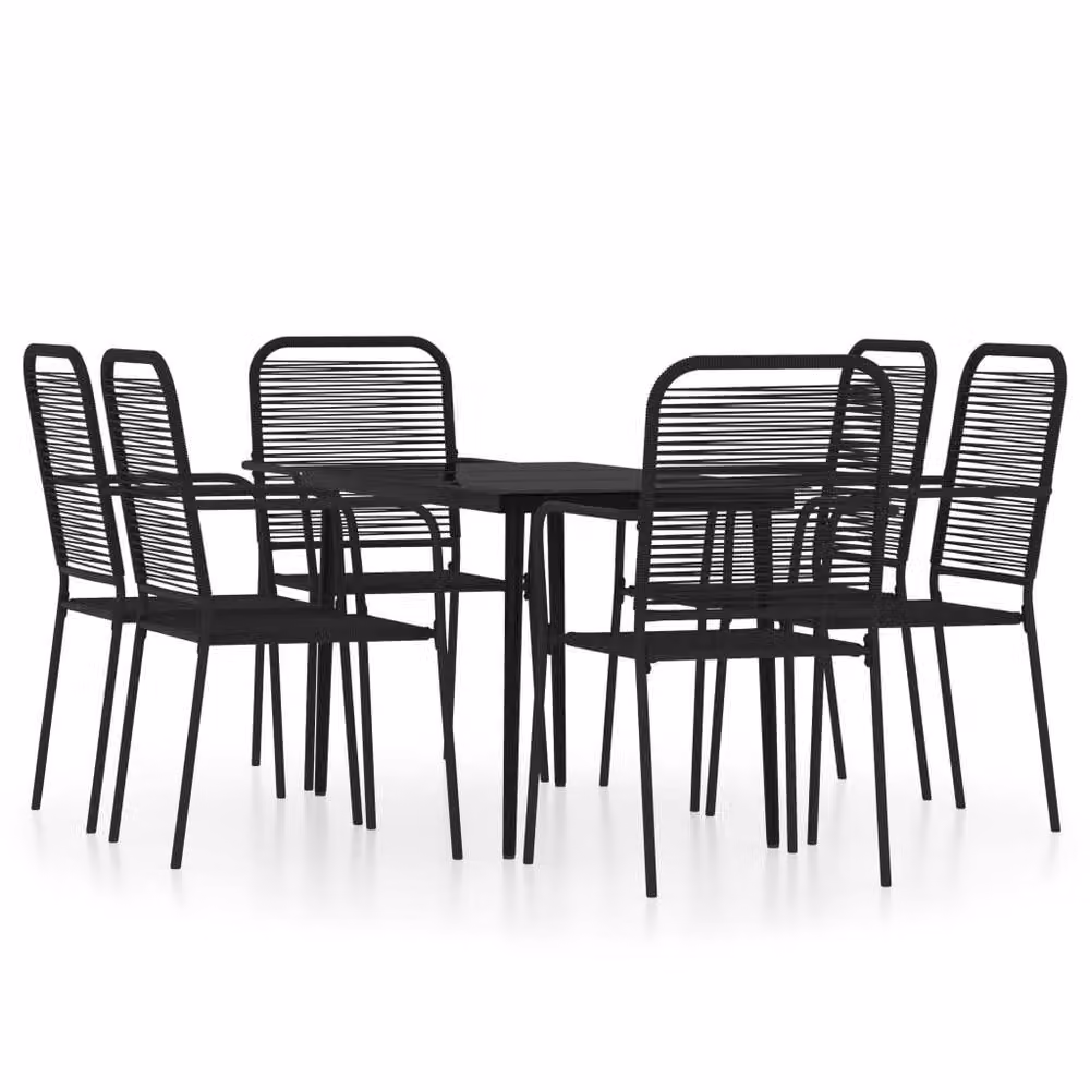 Berkfield Home Elegant 7 Piece Garden Dining Set in Black – 3