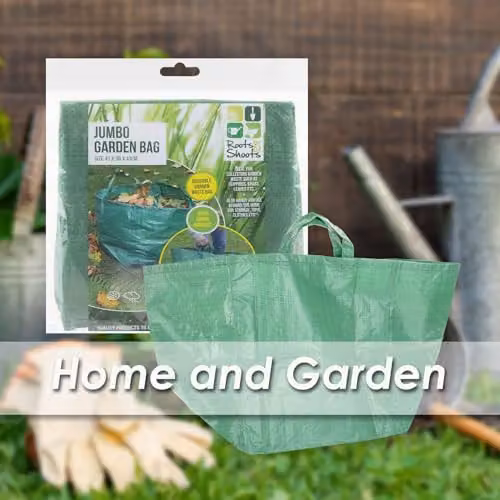 VFM e-Store Jumbo Garden Refuse Sacks with Secure Handles, Green, W: 41 cm, H: 36 cm – 6