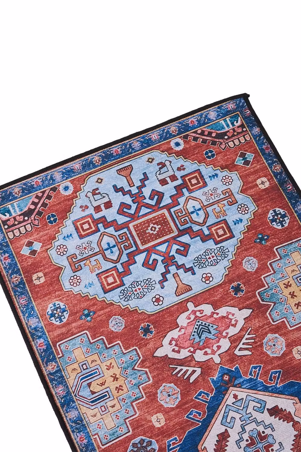 Living and Home Bohemian-Inspired Non-Slip Red Runner Rug, W: 60 cm, L: 300 cm – 6