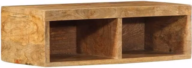 Berkfield Home Wall-mounted Mango Wood TV Cabinet in Brown, W/D/H: 60 x 30 x 19 cm – 1