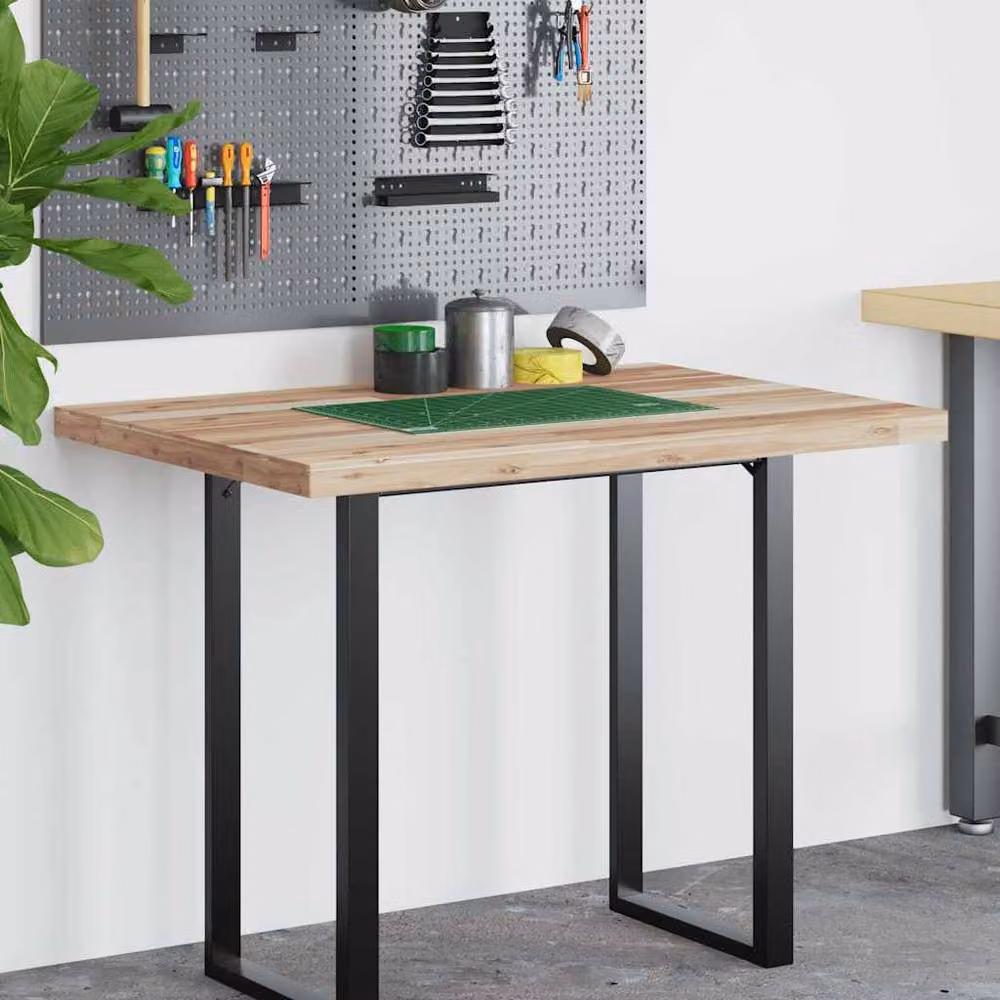Berkfield Home Solid Wood Acacia Desk Top in Brown, W/D/H: 100 x 80 x 4 cm – 3