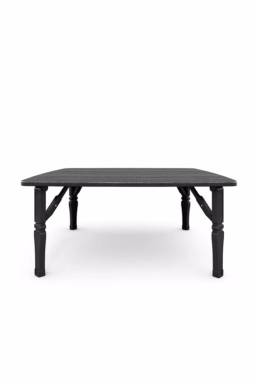 Living and Home Black Japanese Square Wooden Folding Table, 80 cm – 3