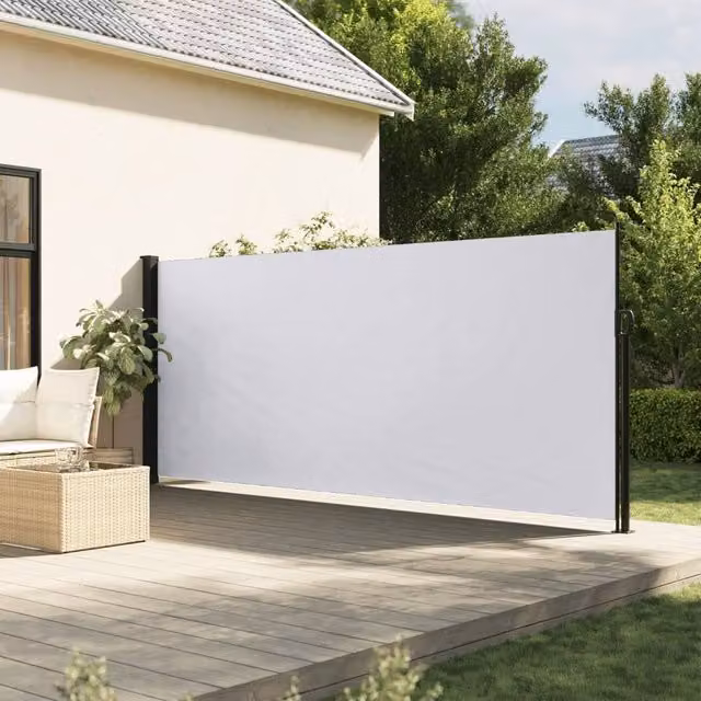 Berkfield Home Retractable White Side Awning, Wall-Mounted, W/H: 300 x 170 cm