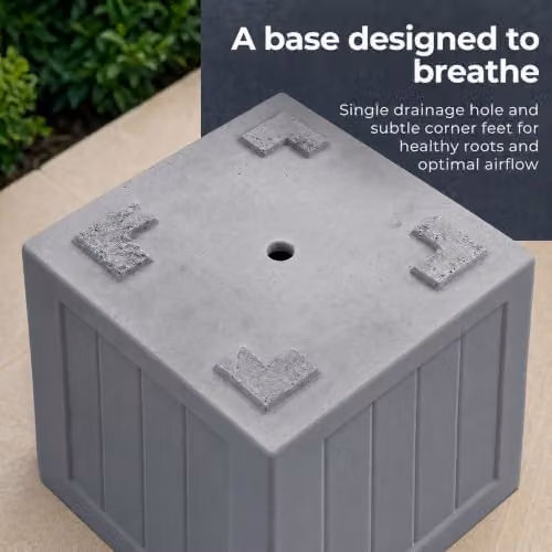 IDEALIST Grey Reinforced Stone Square Planter, 37 cm – 4