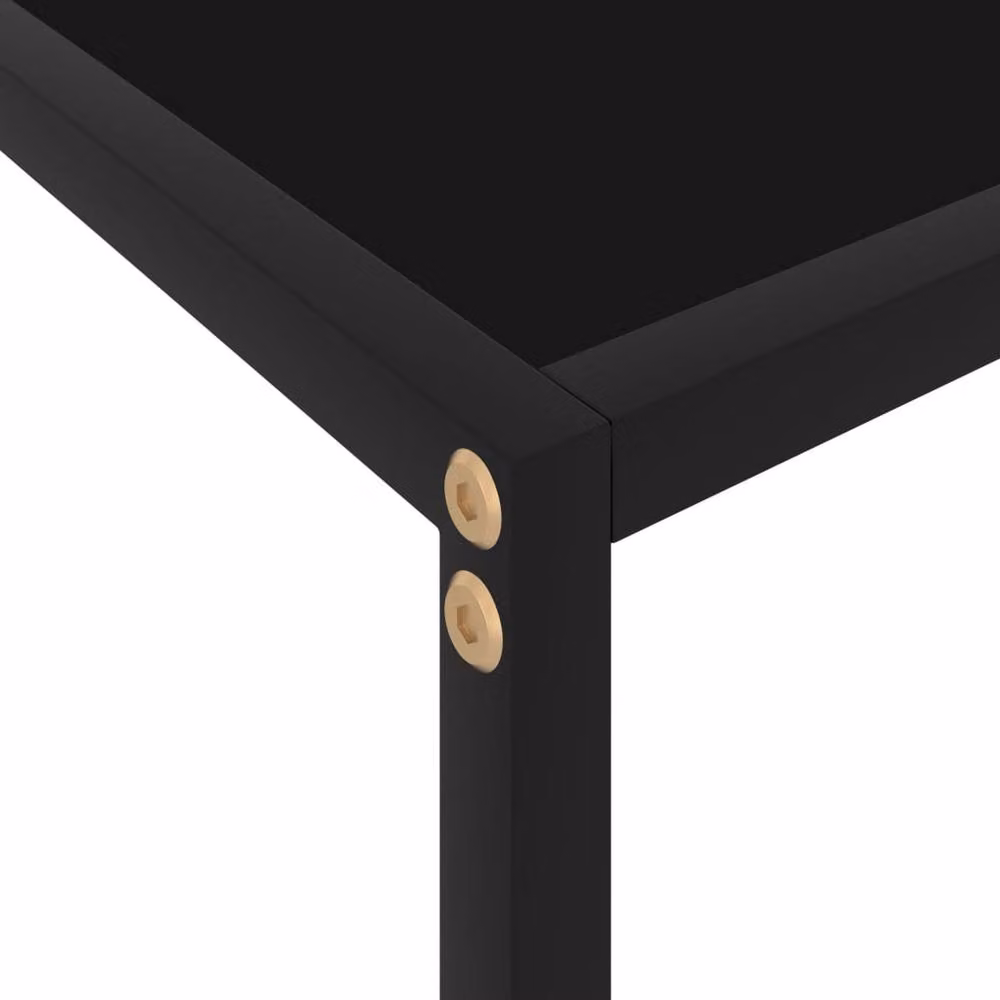 Berkfield Home Modern Black Console Table with Tempered Glass, W/D/H: 100 x 35 x 75 cm – 4