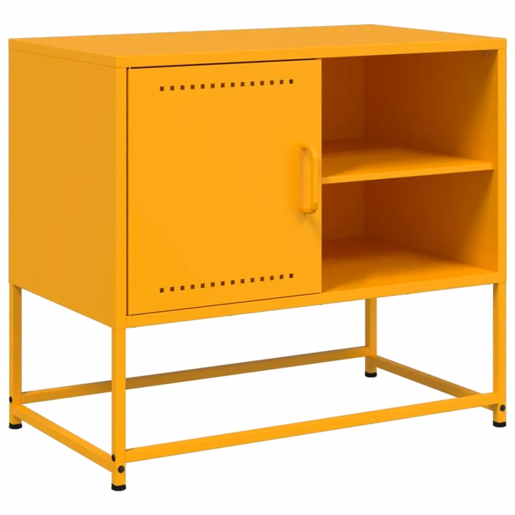 Berkfield Home Industrial TV Cabinet in Matt Mustard Yellow, W/D/H: 68 x 39 x 60.5 cm – 2