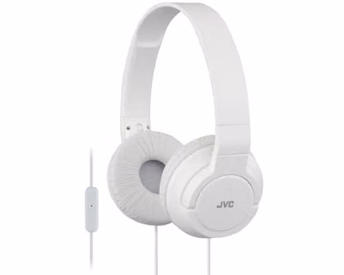 JVC Over Ear Headphones with Microphone, White