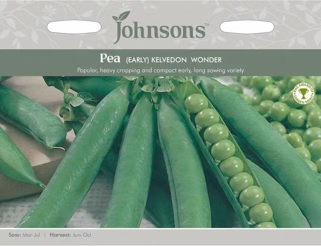 Johnsons Kelvedon Wonder Pea Vegetable Seeds