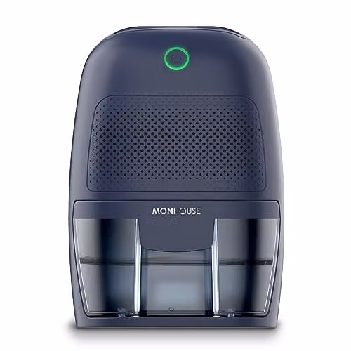 MONHOUSE Portable Compact Electric Dehumidifier and Moisture Absorber in Blue, 600ml – 1