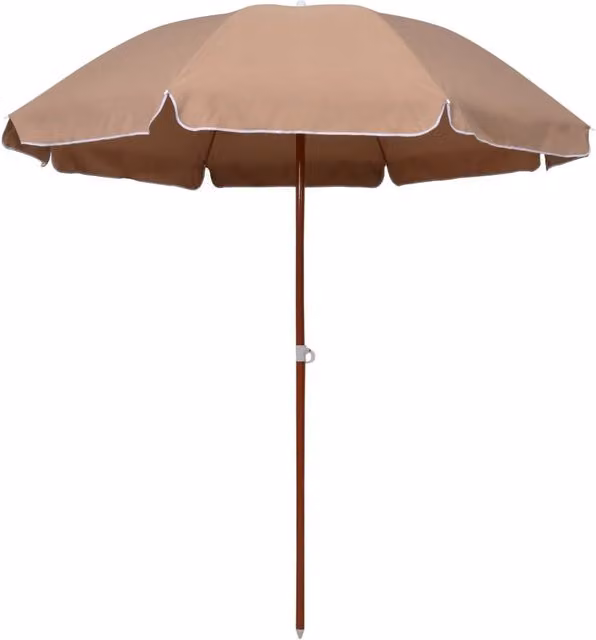 Berkfield Home Parasol with Steel Pole, Beige, Diameter: 240 cm – 1