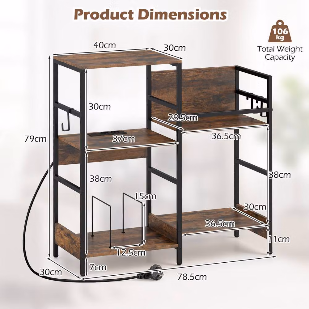 Gymax 3-Tier Large Record Player Table and Turntable Stand in Brown – 2