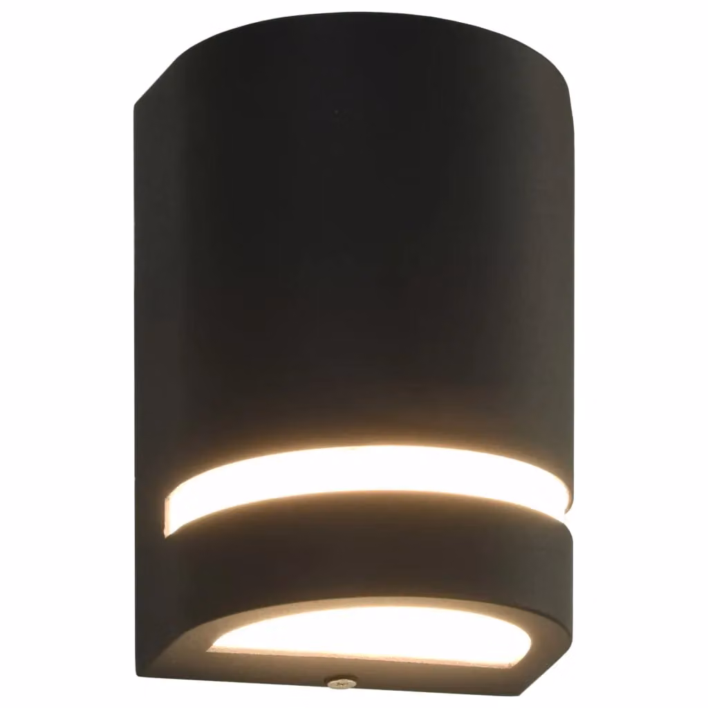 Berkfield Home Set of 2 Black Modern Outdoor Wall Lights with Downlighting and IP44 Rating – 2