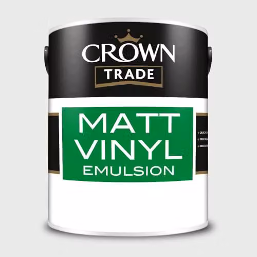 Crown Trade Matt Vinyl Dispersion Paint in Chalky White, 5 l – 2