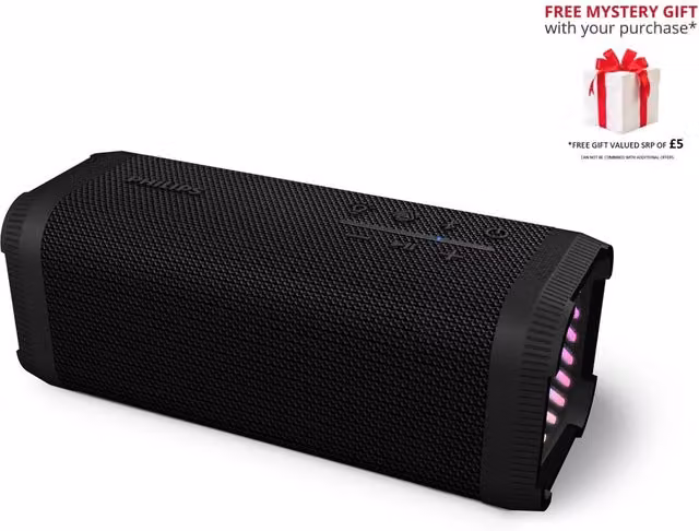 Philips TAS5000 Wireless Portable Bluetooth Speaker with USB-C, Black