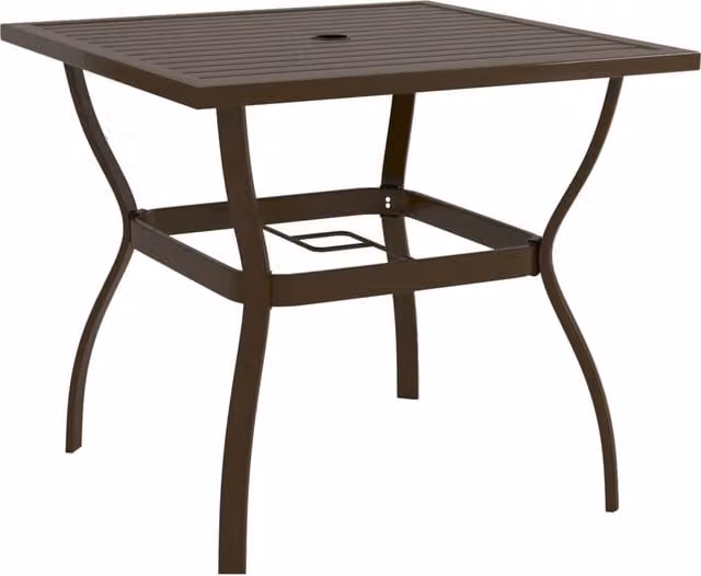 Berkfield Home Brown Steel Garden Table W/D/H: 81.5 x 81.5 x 72 cm