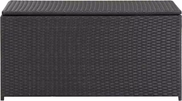 Berkfield Home Poly Rattan Garden Storage Box in Black, W/D/H: 100 x 50 x 50 cm – 1
