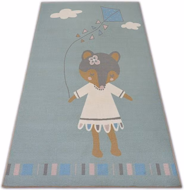 RugsX Loko Green Kids Motif Rectangular Rug, W: 120 cm, L: 170 cm