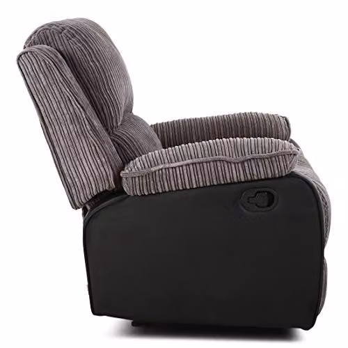 More4Homes Postana Manual Recliner Chair in Grey Jumbo Cord Fabric – 4
