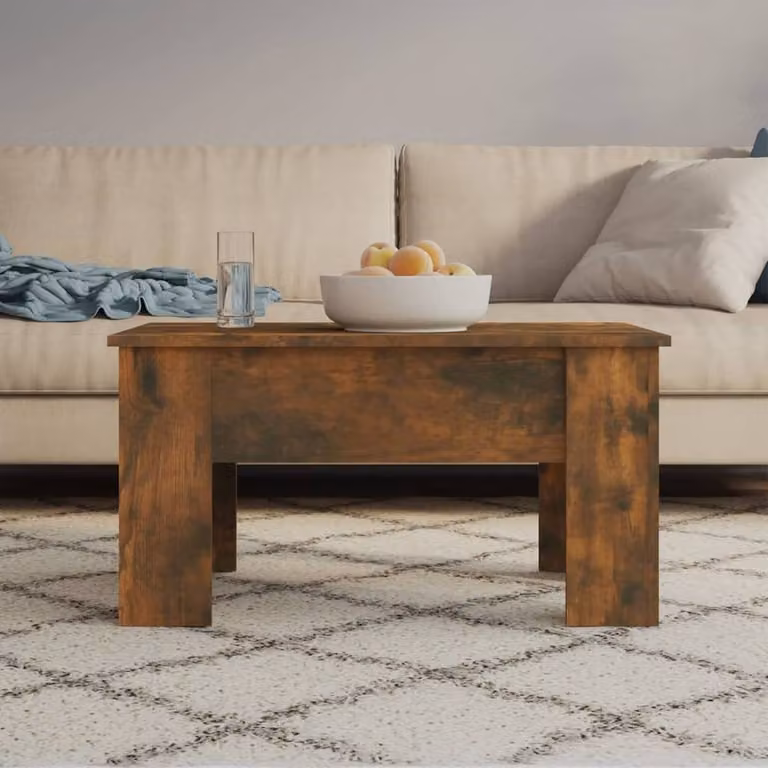 Berkfield Home Modern Smoked Oak Coffee Table in Brown, W/D/H: 79 x 49 x 41 cm