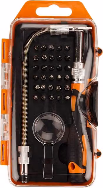 Saber 30 Piece Multicolour Precision Screwdriver and Bit Set in Stainless Steel