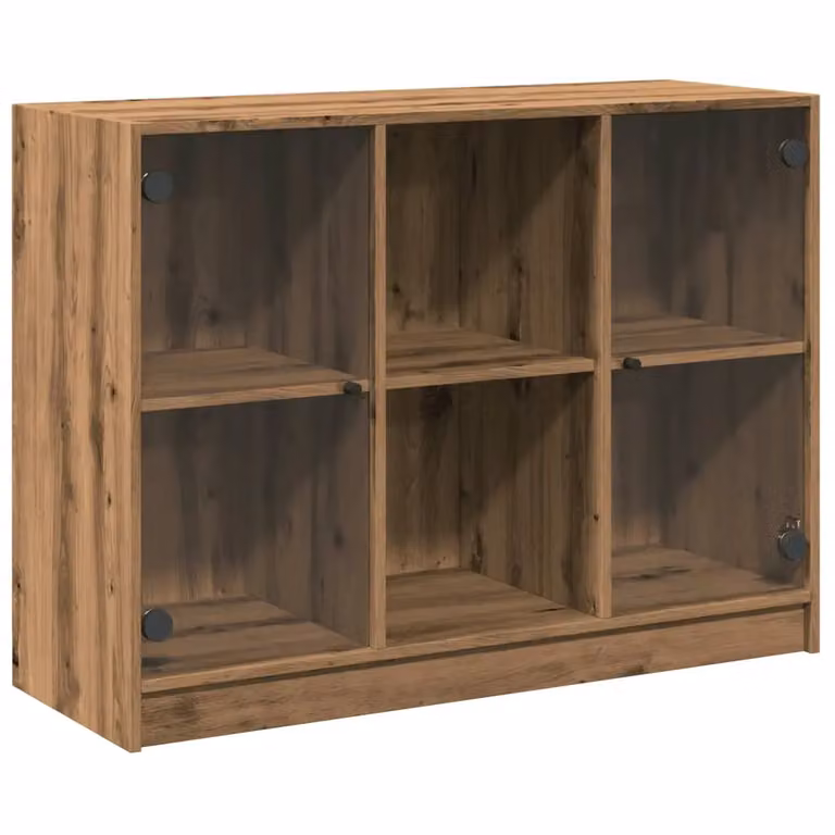 Berkfield Home Artisan Oak Sideboard in Brown, W/D/H: 102 x 37 x 75.5 cm