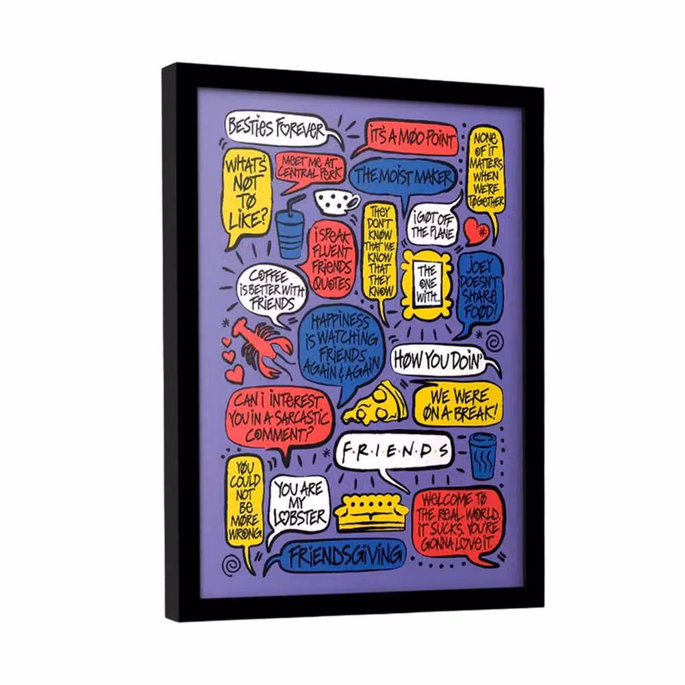 Friends 30 Years Quotes Framed Typography Paper Poster in Multicolour – 3