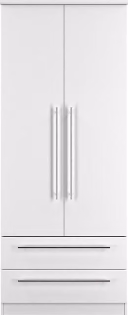 Ready Assembled 2 U Carlton White 2 Door 2 Drawer Wardrobe