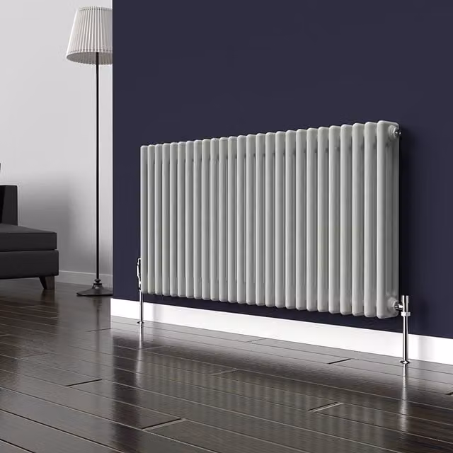 Lux Heat Horizontal 3 Column Steel Radiator in Dove Grey, H: 60 cm x W: 119 cm