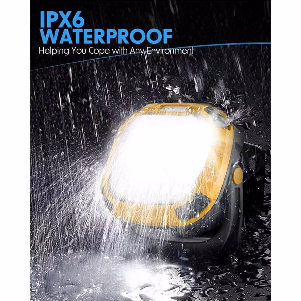 VOGREX Rechargeable LED Magnetic Work Floodlight in Yellow with Warm and White Light – 5