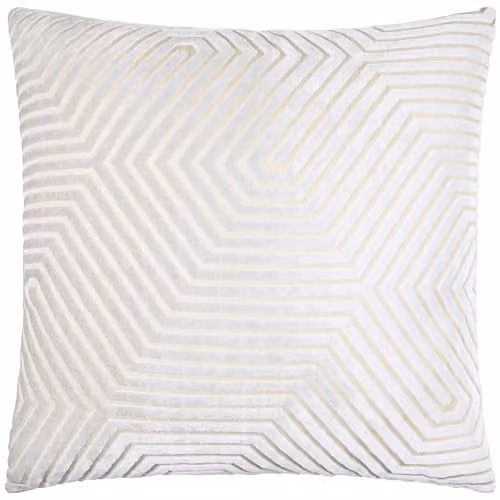 Paoletti Evoke Square Velvet Cushion in Beige and White, W/D/H: 55 x 55 x 55 cm – 1