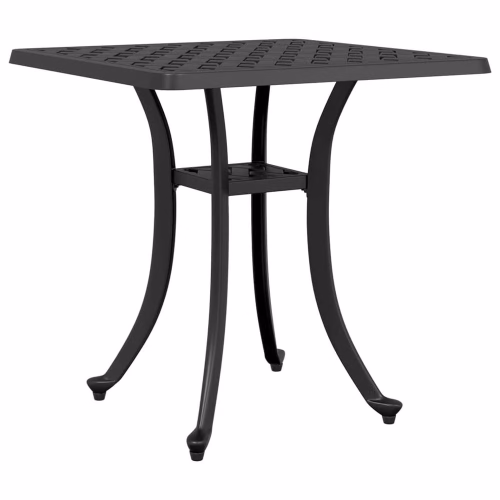 Berkfield Home Square Garden Table in Matt Black Cast Aluminium, W/D/H: 53 x 53 x 53 cm – 3