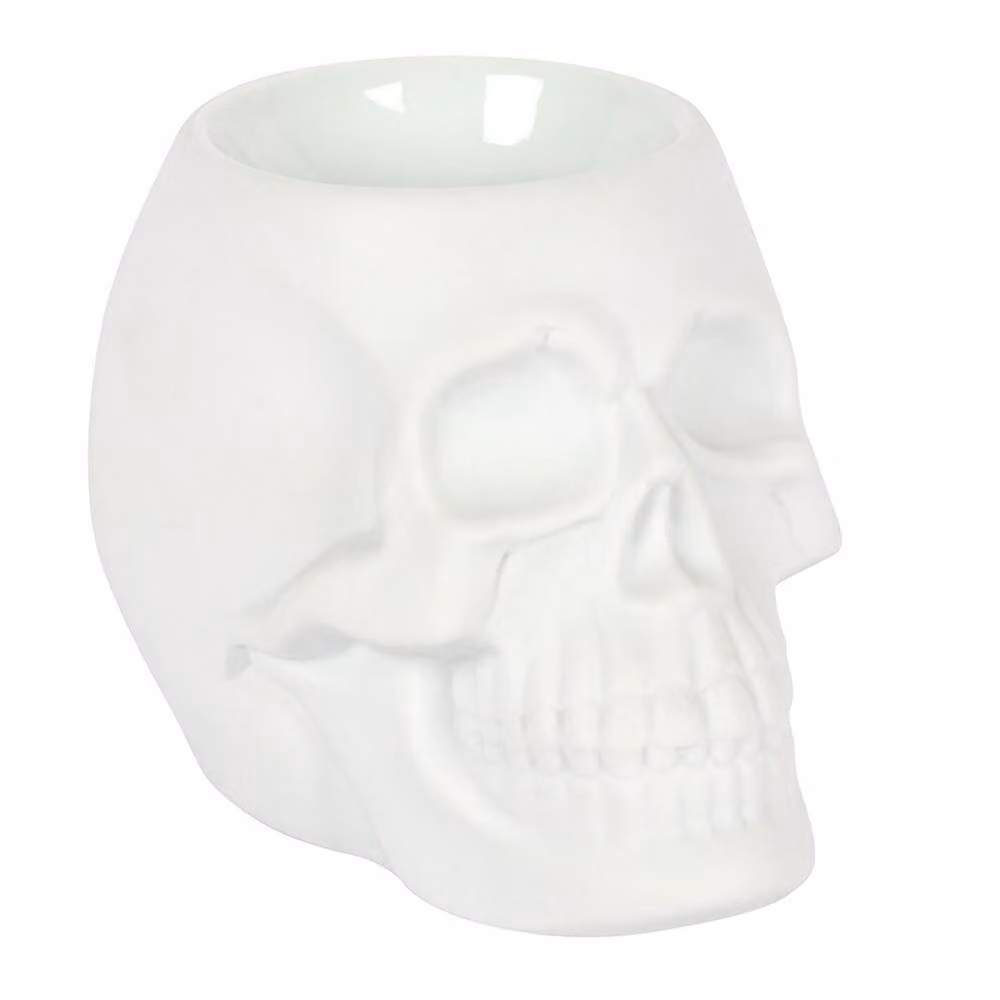 Something Different White Ceramic Skull Oil Burner – 2