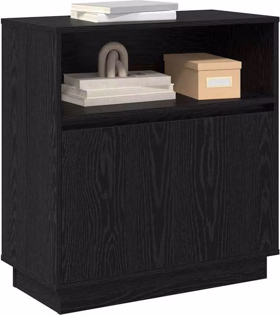 Berkfield Home Modern Black Oak Sideboard with Integrated LED Lighting, W/D/H: 75 x 34.5 x 71 cm – 1