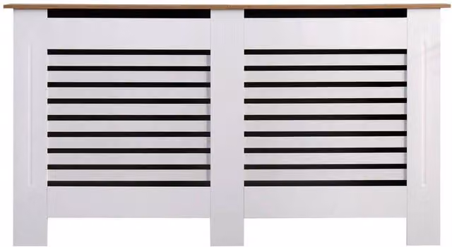 PAWNORA Large MDF Radiator Cover in White, W/D/H: 151.5 x 82 x 19 cm – 1