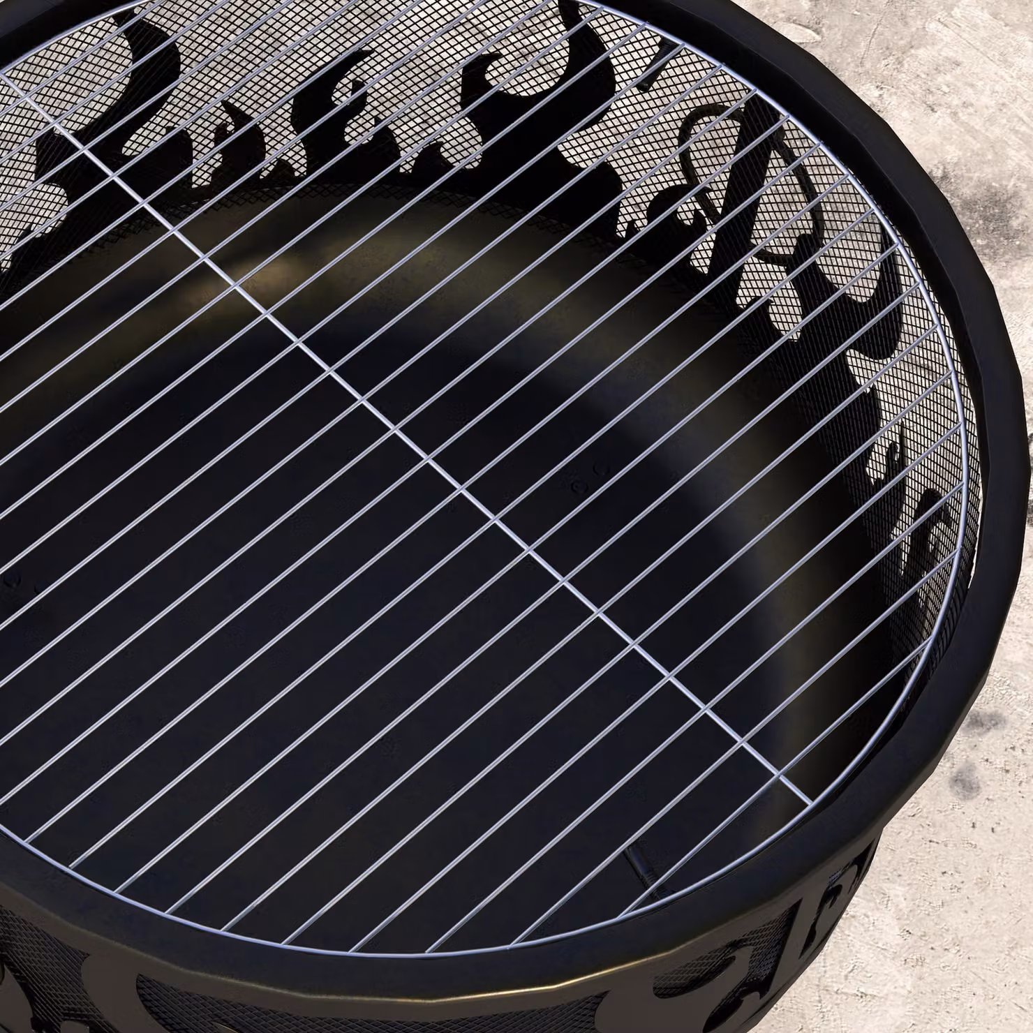 Outsunny 2-in-1 Metal Round Fire Pit Bowl with Lid and Grill in Black – 6