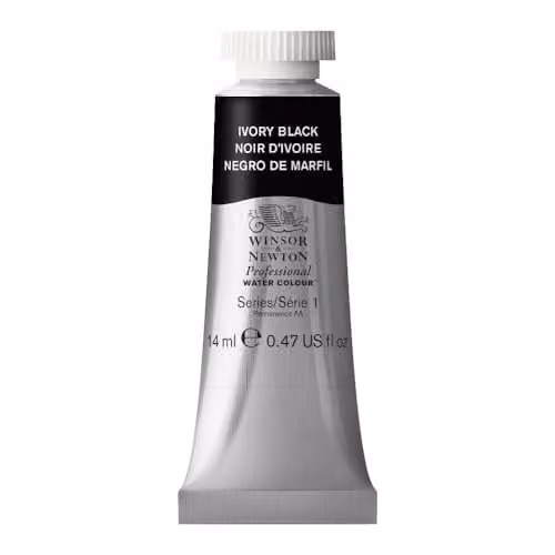Winsor & Newton Professional Water Colour Paint, Ivory Black, 14 ml Tube