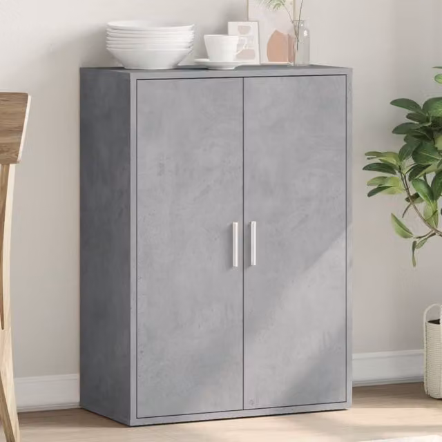 Berkfield Home Modern Sideboard in Concrete Grey, W/D/H: 60 x 31 x 84 cm – 1