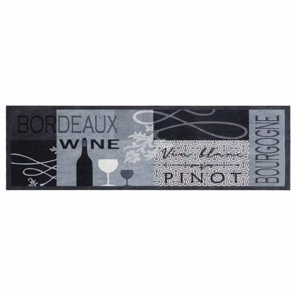 Berkfield Home Washable Non-Slip Kitchen Rug in Wine Grey, W: 45 cm, L: 150 cm – 2