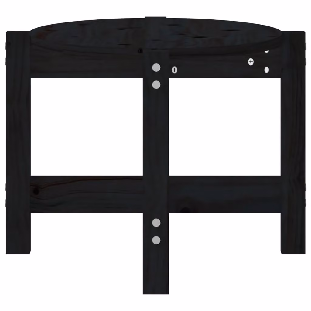 Berkfield Home Black Rustic Solid Pine Coffee Table W: 87 cm, D: 48 cm, H: 35 cm – 4