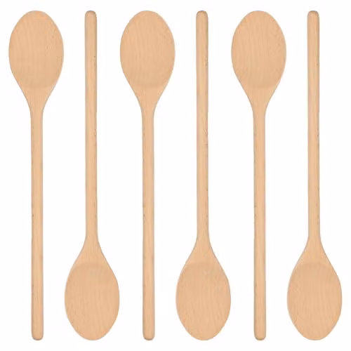 Argon Tableware Wooden Cooking Spoons, Pack of 6, Brown