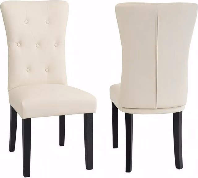 Alivio Modern Faux Leather Dining Chair in White with Wood Legs